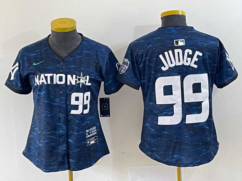 Women%27s New York Yankees #99 Aaron Judge Number Royal 2023 All Star Cool Base Stitched Baseball Jersey->mlb womens jerseys->MLB Jersey
